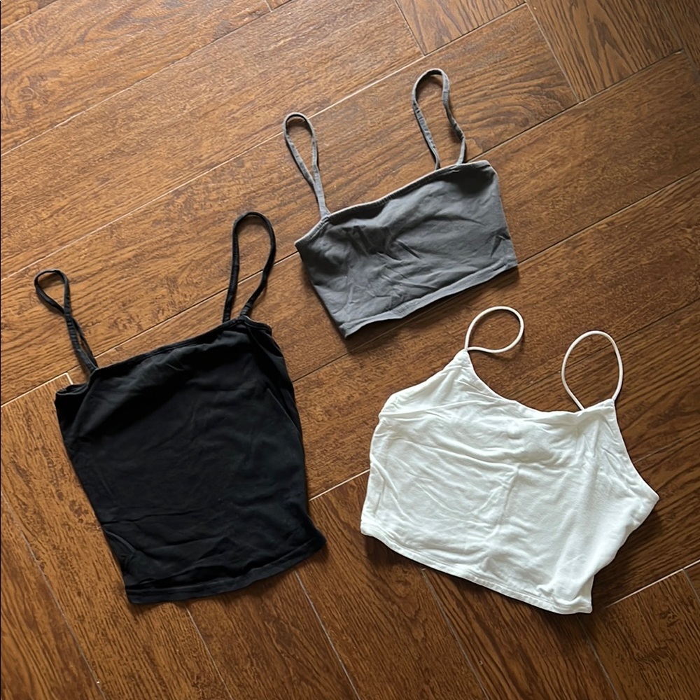 Pack of 3 tank tops: white, black, & grey